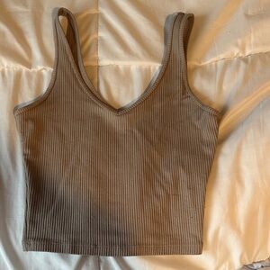Hollister Ribbed Brown Crop Top
